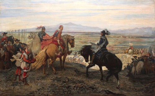 Edouard Nieuwenhuys (1840-1872) Louis XIII et Richelieu au siège de Perpignan