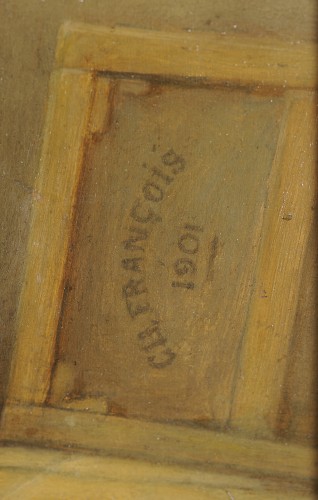 19th century - Charles-Emile François (1821-1902) The painter's studio