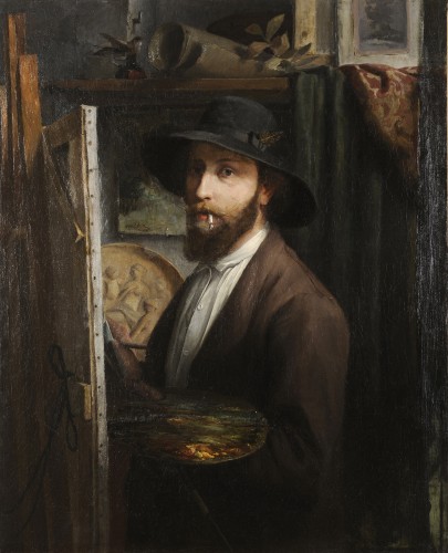 Jean Dablin (1858-1923) Autoportrait dans l’atelier 1881 Saint-Quentin Aisne