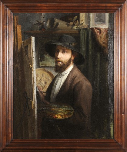 Jean Dablin (1858-1923) Autoportrait dans l’atelier 1881 Saint-Quentin Aisne - Tableaux et dessins Style Napoléon III