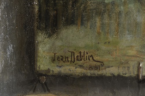 XIXe siècle - Jean Dablin (1858-1923) Autoportrait dans l’atelier 1881 Saint-Quentin Aisne