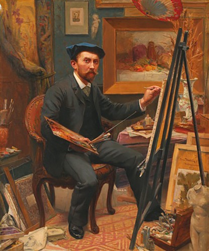 Napoléon III - Jean Dablin (1858-1923) Autoportrait dans l’atelier 1881 Saint-Quentin Aisne
