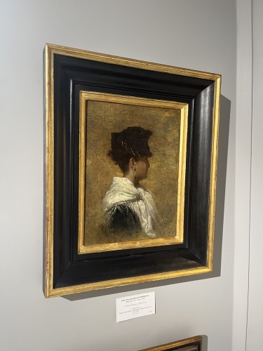 Geo (Jean Geoffroy dit) (1853-1924) Élégante de profil - Tableaux et dessins Style Napoléon III