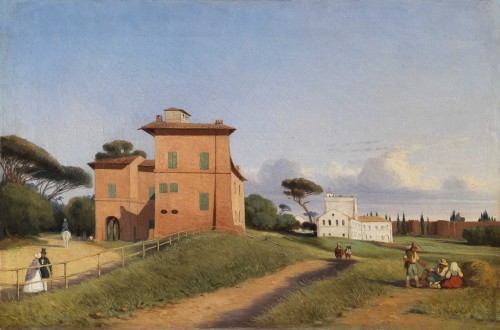 XVIIIe siècle - Vue depuis la villa Borghese à Rome, attribué  à Simon Denis (1755-1813) 