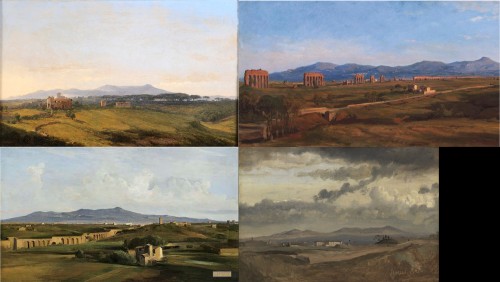 Antiquités - Vue depuis la villa Borghese à Rome, attribué  à Simon Denis (1755-1813) 