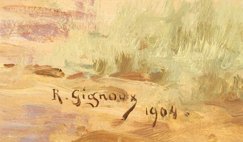 Antiquités - Robert Gignoux (1872-1906) Portrait équestre de Carl Costa de Beauregard