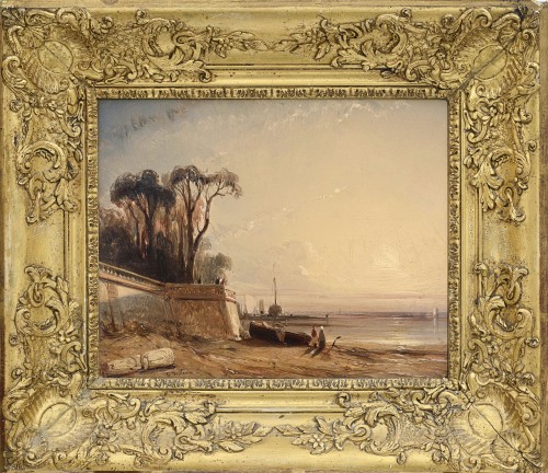 Eugène Le Poittevin (1806-1870) Coucher de soleil en bord de mer
