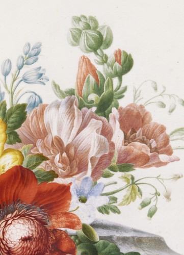 Herman Henstenburgh (1667-1726) Fleurs sur un entablement de marbre - Galerie de Frise