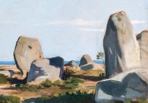 Les menhirs de Carnac Mégalithes, attribué à Guillaume Bodinier (1795-1872)  - Galerie de Frise