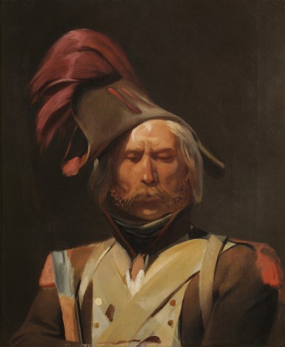 Léon Cogniet (1794-1880) Portrait d'un garde préparatoire au plafond du Louvre - Tableaux et dessins Style Louis-Philippe
