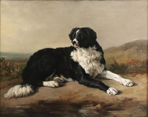 Jacques Raymond BRASCASSAT (1804-1867) - Portrait du chien de l'artiste
