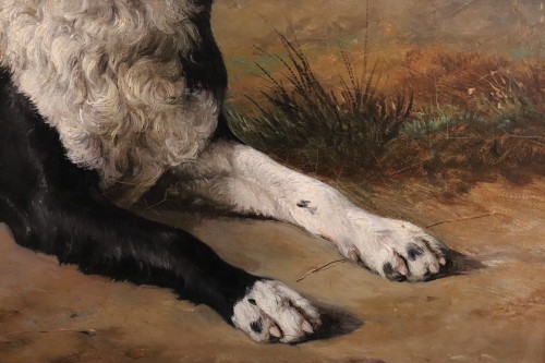 Jacques Raymond BRASCASSAT (1804-1867) - Portrait du chien de l'artiste - Restauration - Charles X