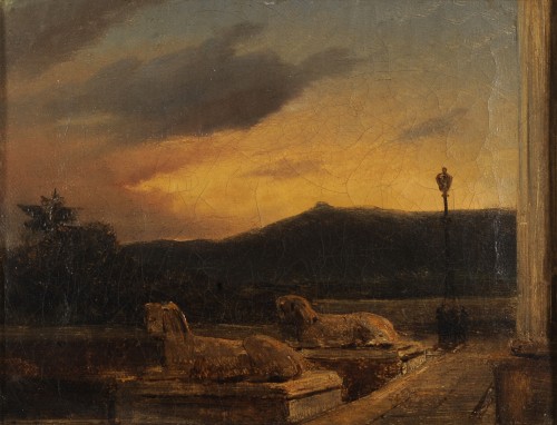 Jules Coignet (1798-1860) - Vue de Bagatelle - Tableaux et dessins Style Restauration - Charles X