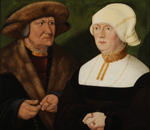 Ecole Allemande du XVIe siècle - Portrait d'un couple de bijoutiers
