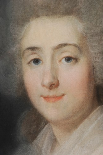 Ecole française vers 1780 - Portrait de jeune femme - Tableaux et dessins Style Louis XVI