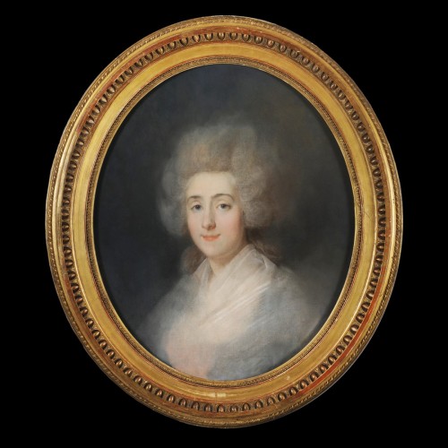 Ecole française vers 1780 - Portrait de jeune femme - Galerie de Frise