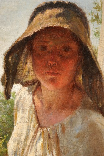 Pierre Dupuis (1833-1915) - Jeune couturière à Bréhat - Galerie de Frise