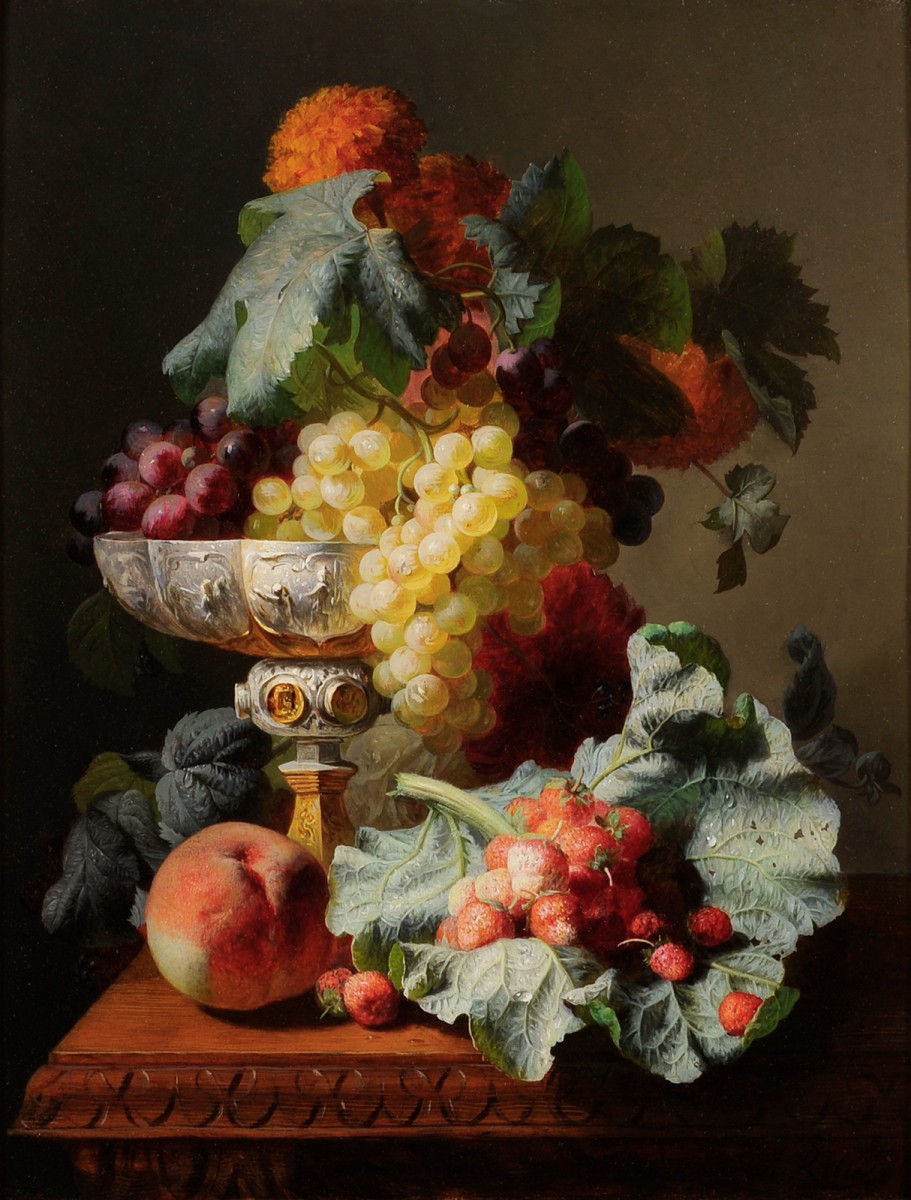 Jean Baptiste Robie 11 1910 Still Life Of Fruits With A Chalice Ref