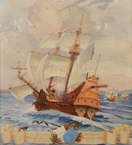 André Caverne (1894-1968) - Les navires des explorateurs des Amériques - Galerie de Frise