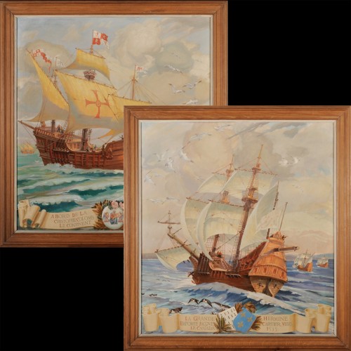 Antiquités - André Caverne (1894-1968) - Les navires des explorateurs des Amériques