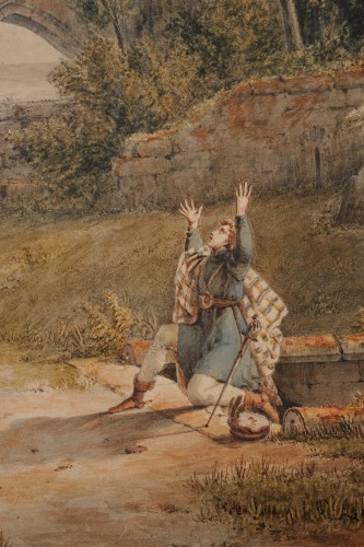 XIXe siècle - Jean-Jacques Champin (1796-1860) - William Wallace remerciant le ciel