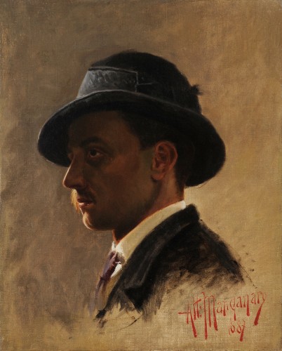 Attilio Manganaro (c.1865–c.1890) - Portrait de Gabriele d’Annunzio en 1887