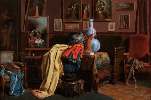 John O'Brien Inman (1828-1896) - The artist's studio in Paris