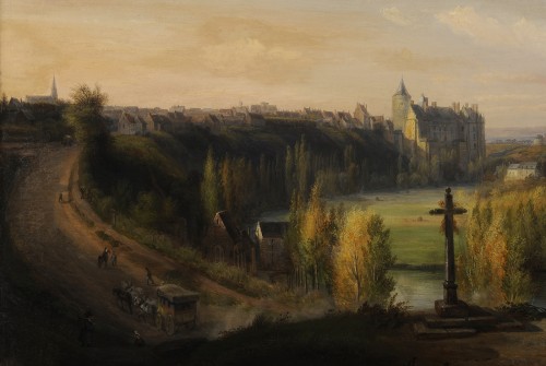 Tableaux et dessins Tableaux XIXe siècle - François-Edme Ricois (1795-1881) -Vue de Châteaudun en Eure-et-Loir