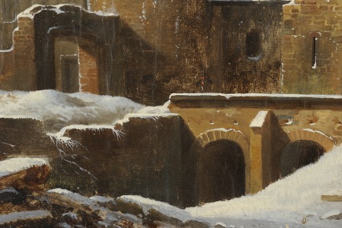 XIXe siècle - François Alexandre Pernot (1793-1865) - Ruines sous la neige