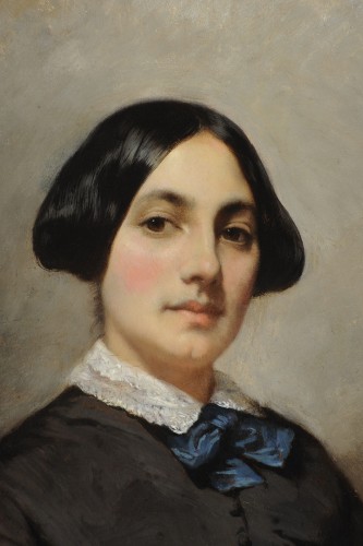 Tableaux et dessins Tableaux XIXe siècle - Ange Tissier (1814-1876) - Portrait de jeune femme