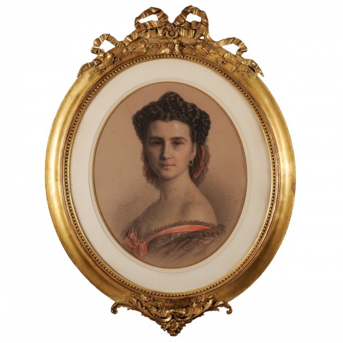 Anton Hähnisch (1817-1897) - Portrait de Mathilde de Barral de Monteauvrard