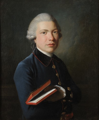 Portrait d’homme au livre - École autrichienne vers 1770 - Tableaux et dessins Style Louis XVI
