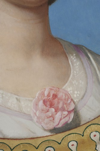Romain Cazes (1808-1885) Portrait de jeune fille à la cire sur pierre - Galerie de Frise
