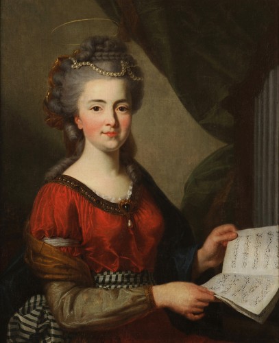 Louis-Michel van Loo (1707-1771) - Portrait of a woman as Saint Cecilia