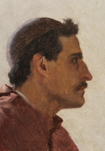 19th century school - Profile of the bust of a kneeling cardinal - 
