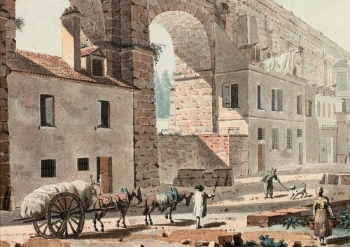 Tableaux et dessins Dessin, Aquarelle & Pastel - Attribué à  Jacques Swebach-Desfontaines (1769-1823) - Arcueil, le pont-aqueduc Médicis