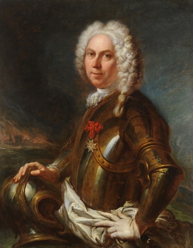 Attribué à Dumont le Romain (1701-1781) - Portrait d'homme en armure