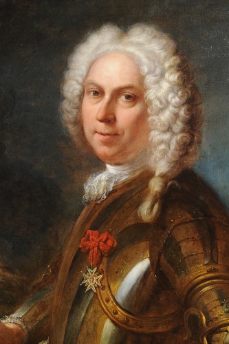 Tableaux et dessins Tableaux XVIIIe siècle - Attribué à Dumont le Romain (1701-1781) - Portrait d'homme en armure