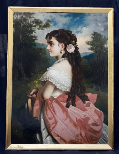 XIXe siècle - Portrait d'Adelina Patti - L. Frossard (actif à Vienne vers 1870)