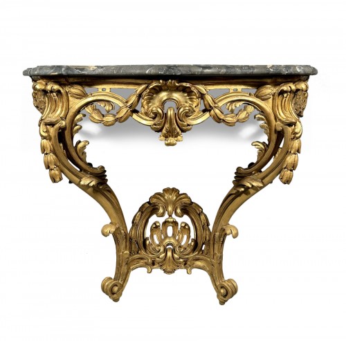 Console en chêne doré d’après Pierre Contant d’Ivry, Paris vers 1760