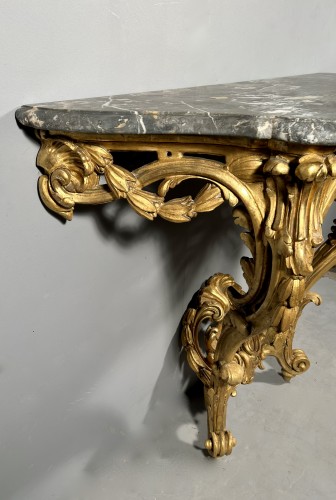 Antiquités - Console en chêne doré d’après Pierre Contant d’Ivry, Paris vers 1760