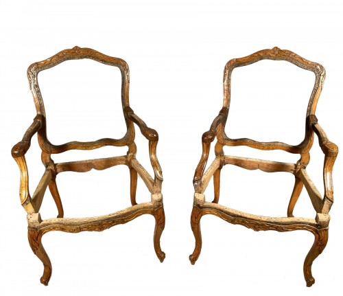 Paire de fauteuils à la reine par Jean Sené, ép Louis XV vers 1750