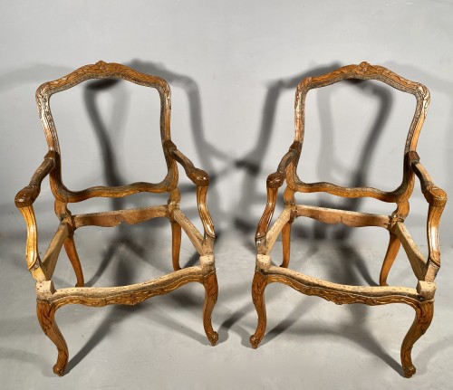 Paire de fauteuils à la reine par Jean Sené, ép Louis XV vers 1750 - Louis XV