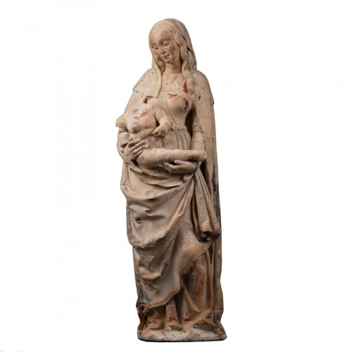 Virgin and child in stone, Champagne around 1520