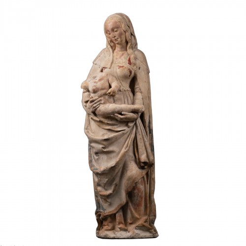 Vierge à l’enfant en pierre, Champagne vers 1520