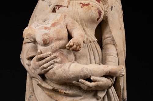 Virgin and child in stone, Champagne around 1520 - 
