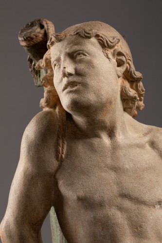 Saint Sebastian in limestone, Burgundy circa 1500 - Sculpture Style Renaissance