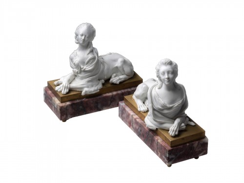 Pair of biscuit paperweights, Paris circa 1820