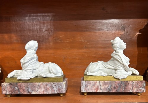 19th century - Pair of biscuit paperweights, Paris circa 1820