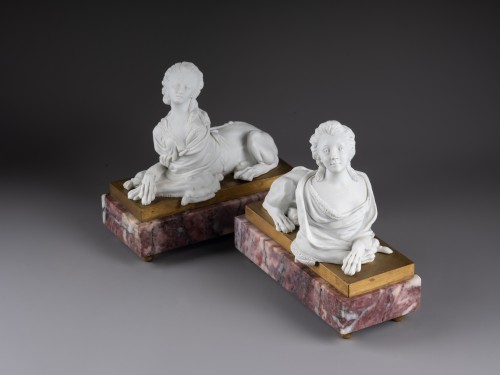 Pair of biscuit paperweights, Paris circa 1820 - 